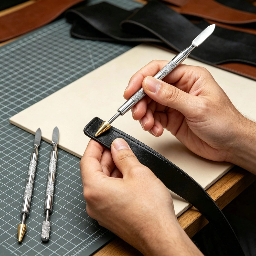 Leather Dye Finish - 1個入り DIY レザーエッジオイル塗布染色ペン アプリケーター スピーディーペイントローラーツール レザークラフトツール用