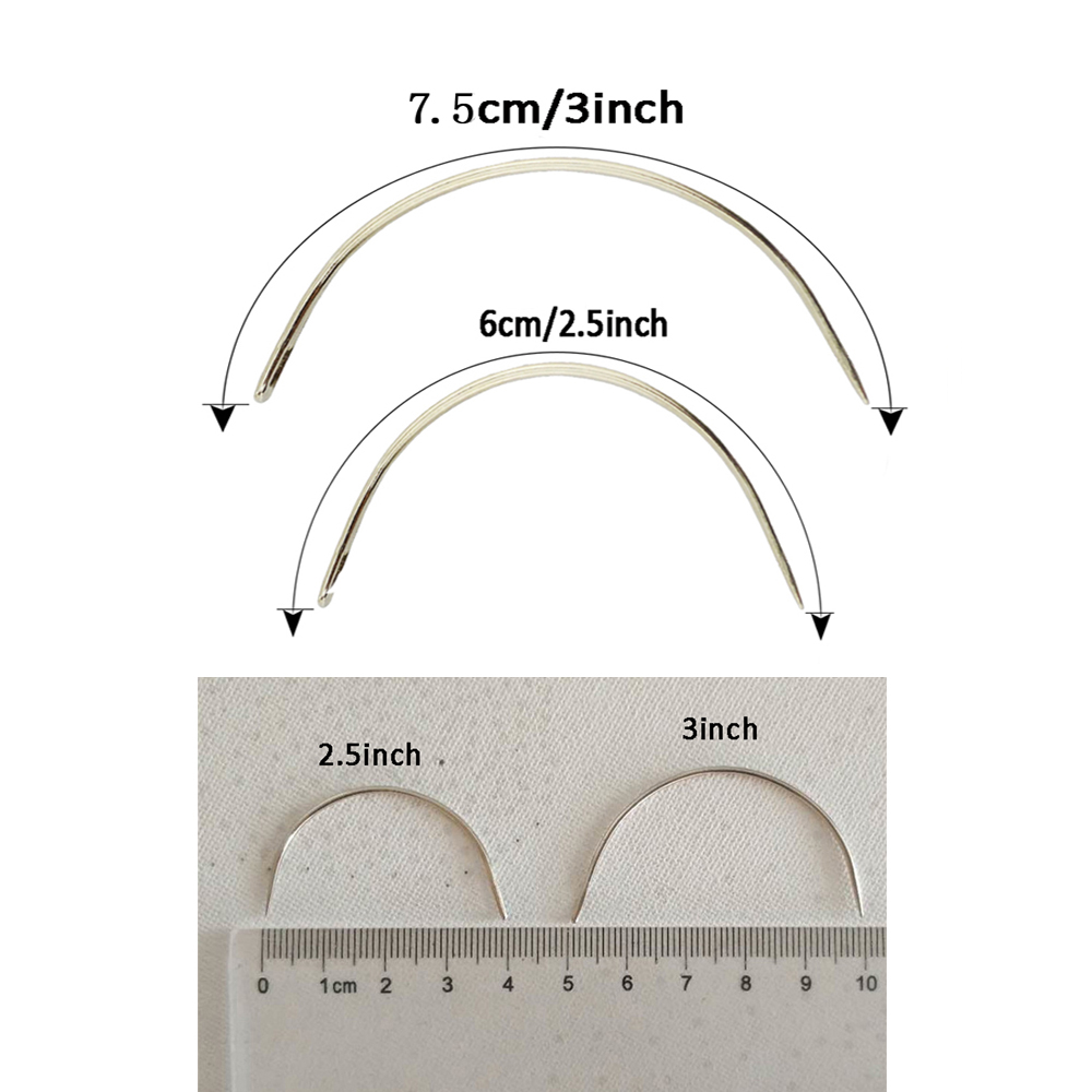 C タイプ湾曲した横糸織り針家庭用手縫いピン室内装飾用カーペ - Leatherwork Needles のレビューと価格