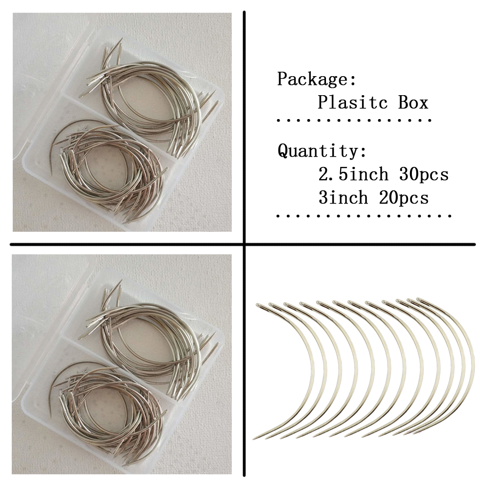 C タイプ湾曲した横糸織り針家庭用手縫いピン室内装飾用カーペ - Leatherwork Needles のレビューと価格