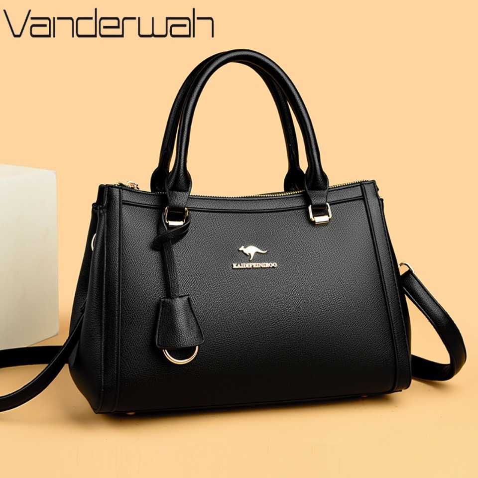カンガルーブランド ソフトPUレザー ショルダー クロスボデ - Leather Work Handbag のレビューと価格