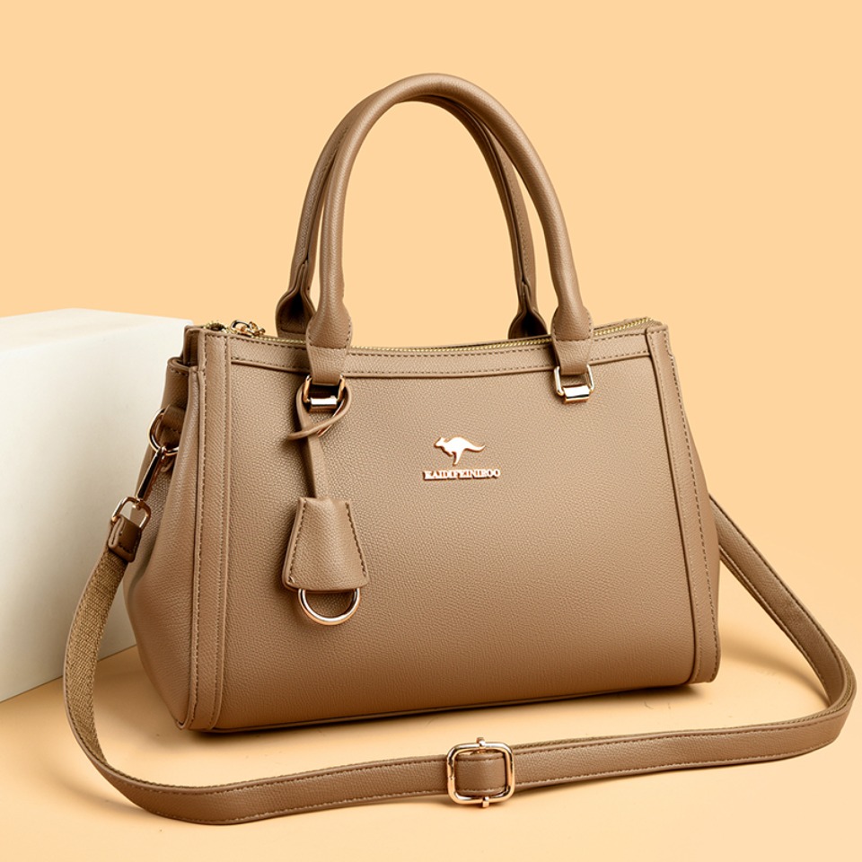カンガルーブランド ソフトPUレザー ショルダー クロスボデ - Leather Work Handbag のレビューと価格