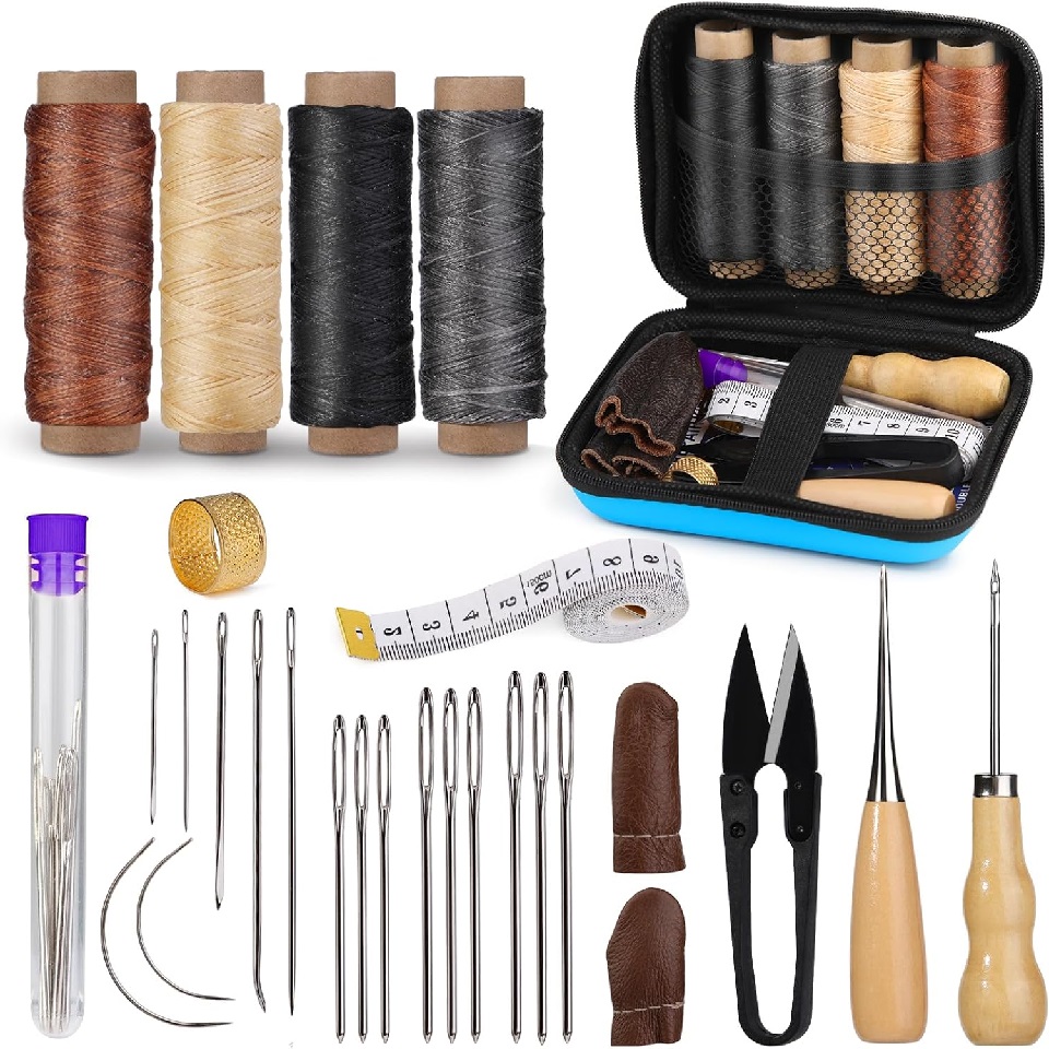 BUDDUR 革縫製ツールキット ワックス糸と針千枚通しプロ - Leatherwork Needles のレビューと価格