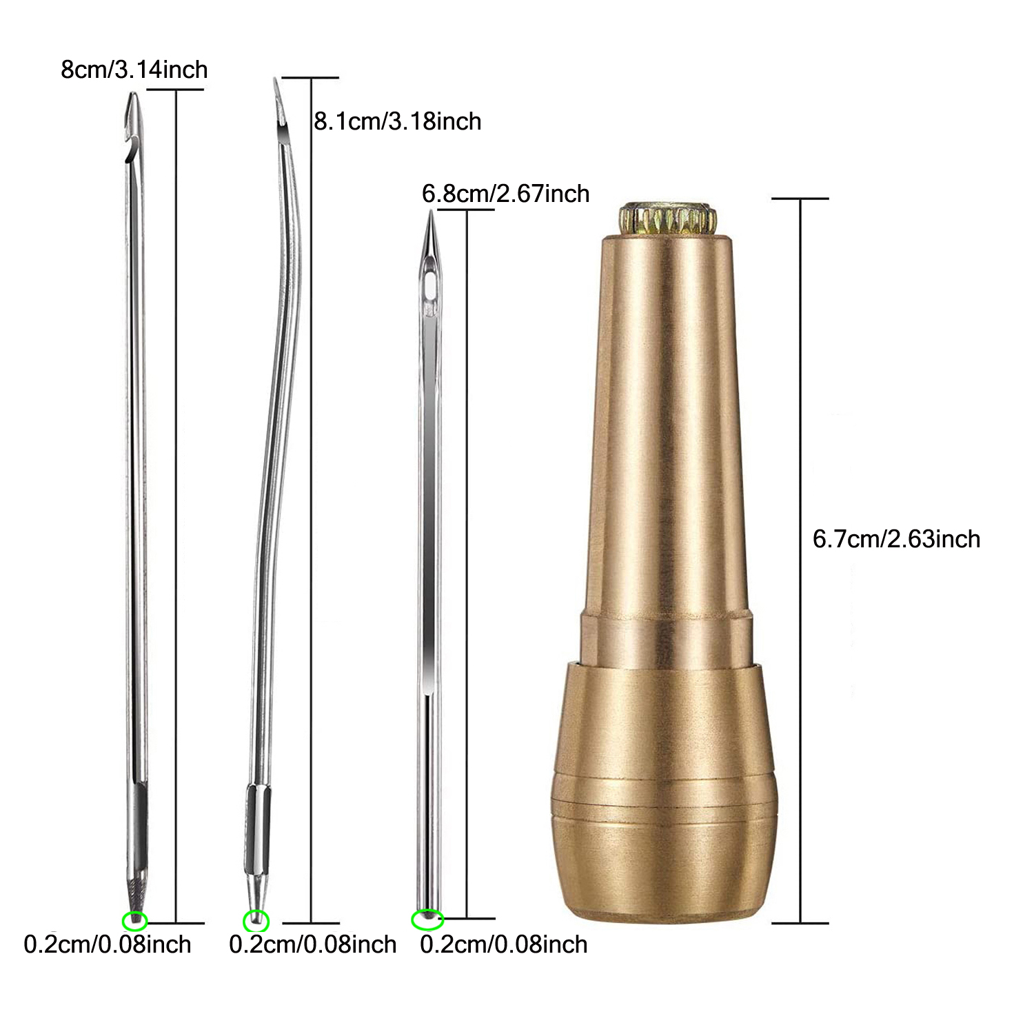 DIY-銅製ハンドル付きレザーソーイングキット,針セット,キ - Leatherwork Needles のレビューと価格