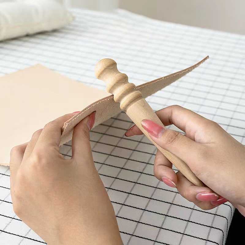 1PC 木製レザーソリッドウッドラウンドバーニッシングエッジ - Leatherwork Craft のレビューと価格