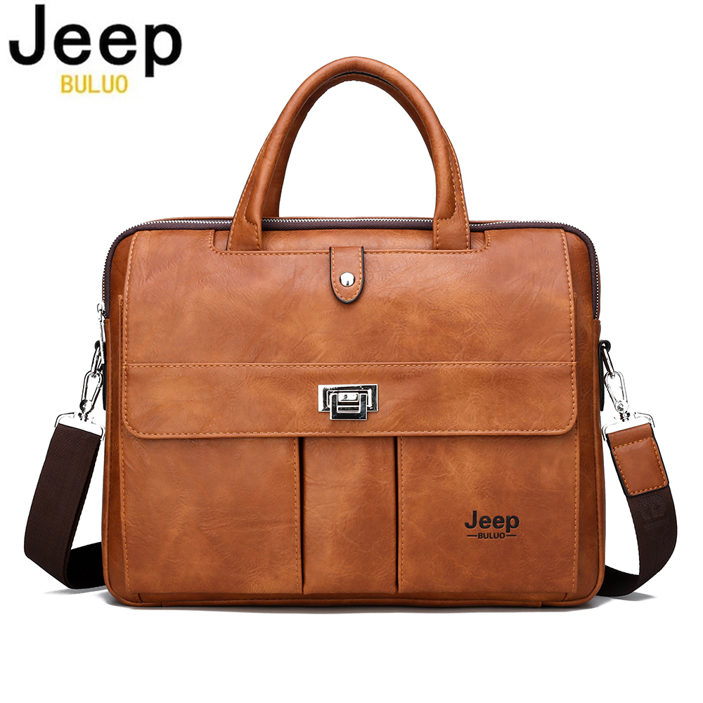 Jeep Buluo メンズ レザー ブリーフケース 14  - Leather Work Handbag のレビューと価格